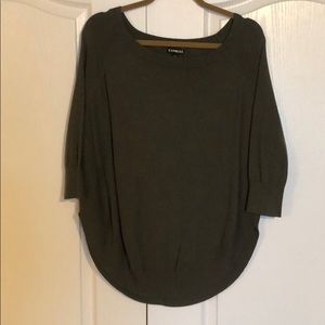 Express round collar 3/4 sleeves army green